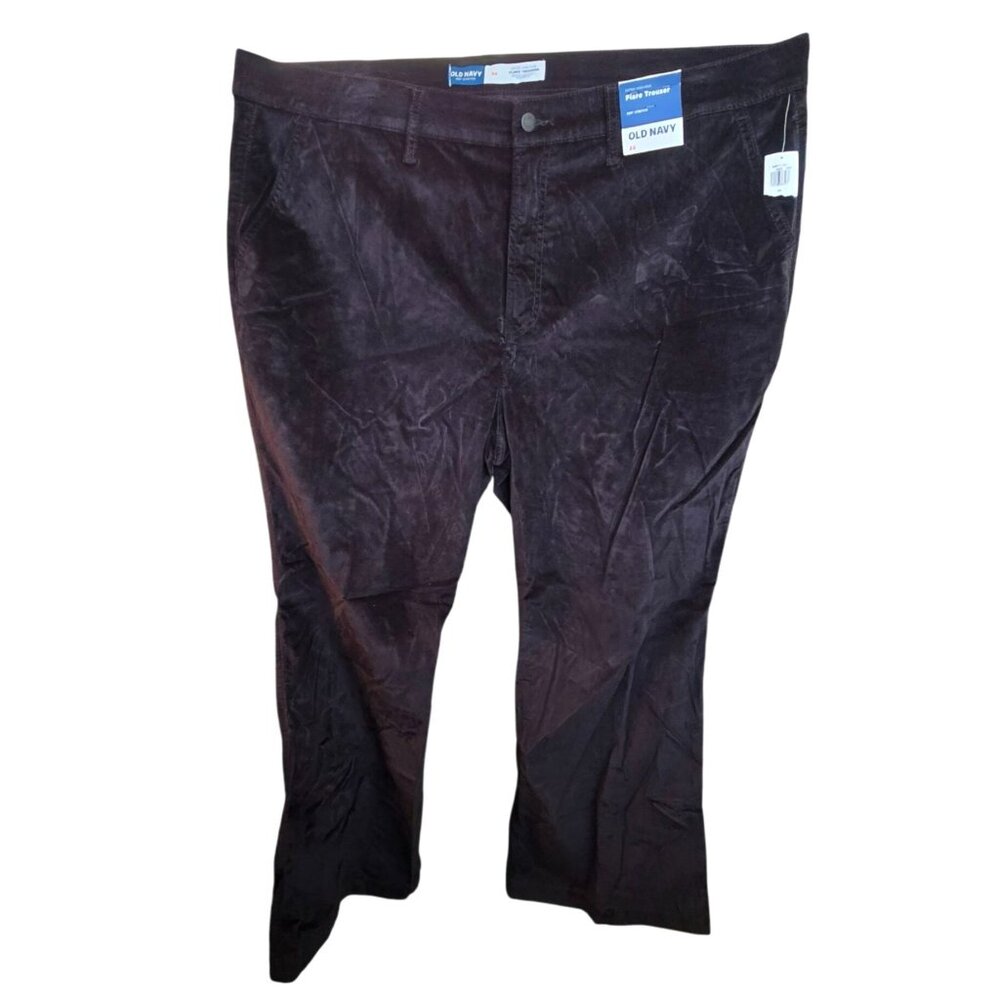 Old Navy Black Velvet Flare Pants Extra High-Rise Trouser Pants Size 22 JJ3850